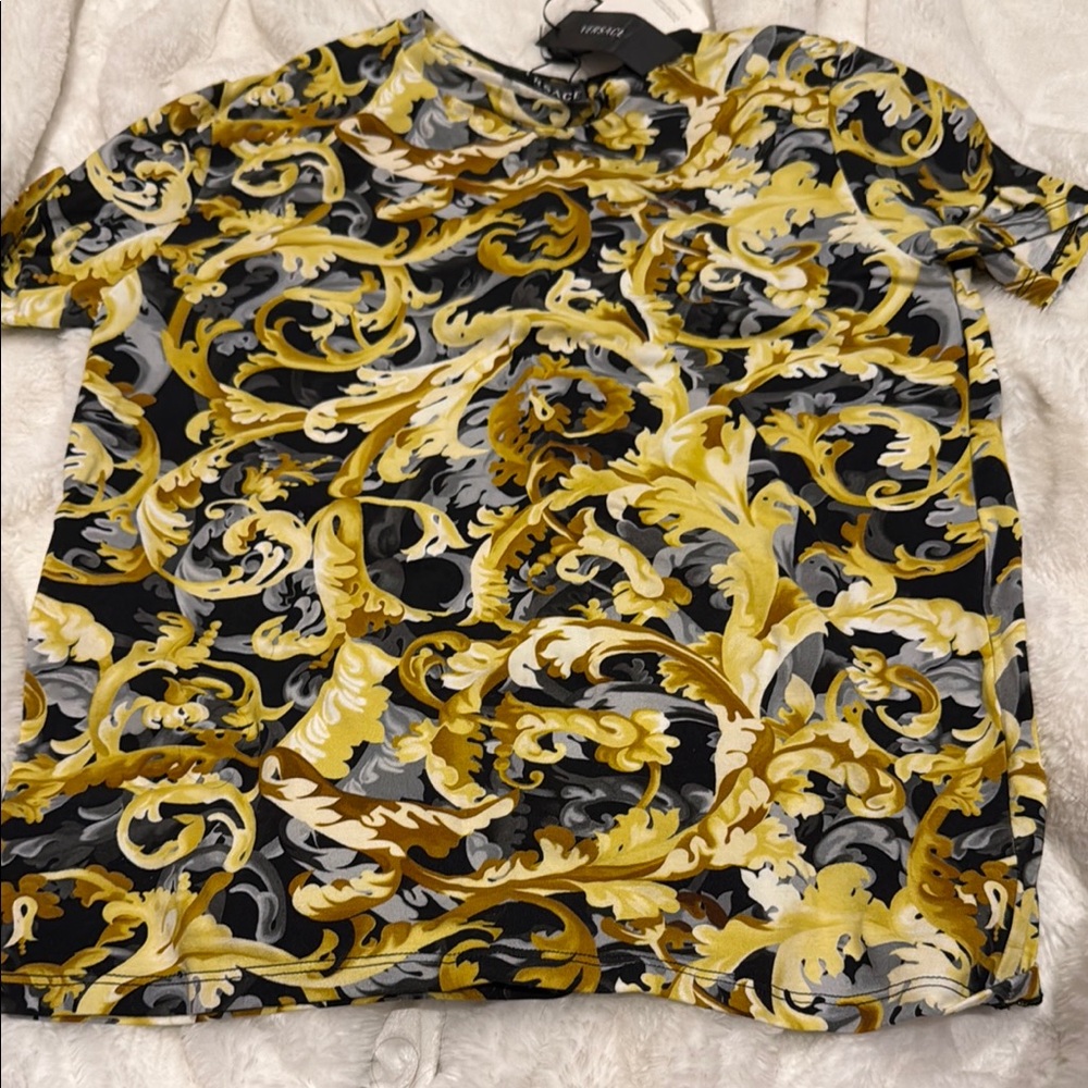 Versace Kid's Black and Gold Baroque Shirt